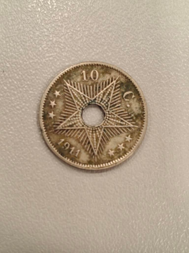 10 centimes Belgisch Congo 1911, Postzegels en Munten, Munten | België, Ophalen of Verzenden