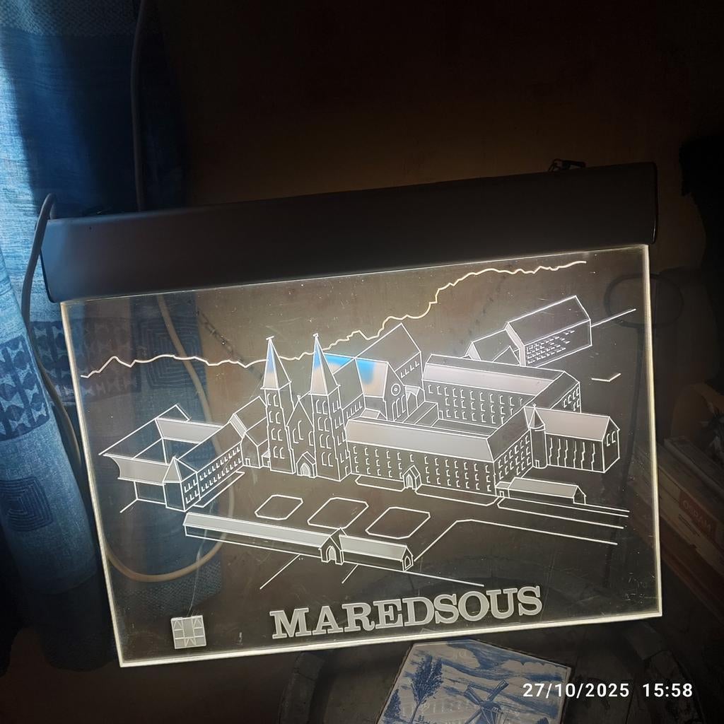 Enseigne Lumineuse MAREDSOUS ., Collections, Marques de bière, Enlèvement, Utilisé, Panneau, Plaque ou Plaquette publicitaire