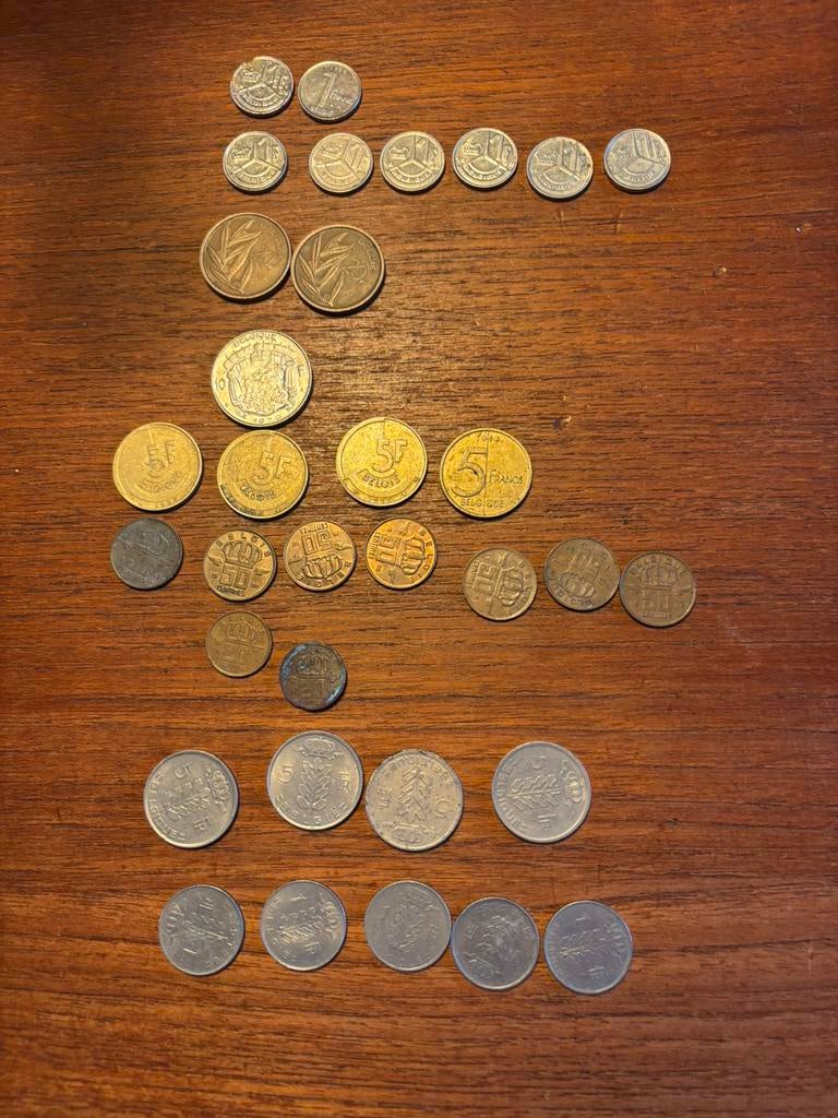 Oude belgische muntstukken 20 ste eeuw, Ophalen of Verzenden