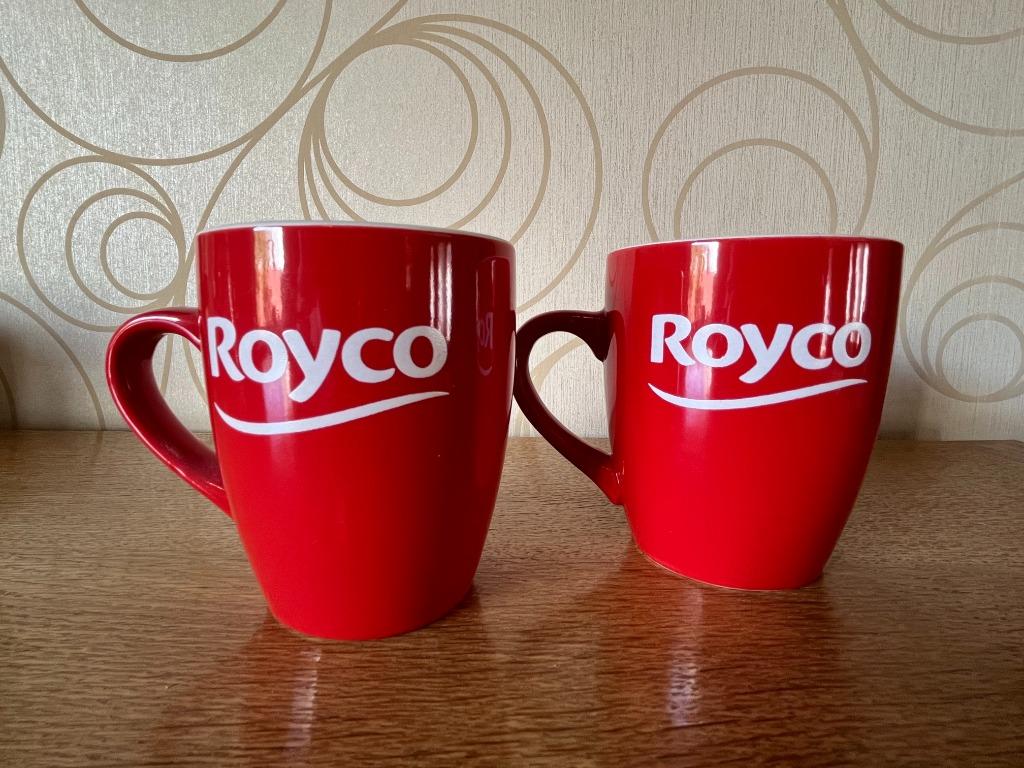2 vintage ROYCO tassen / mokken rood, Maison & Meubles, Cuisine | Vaisselle, Enlèvement ou Envoi