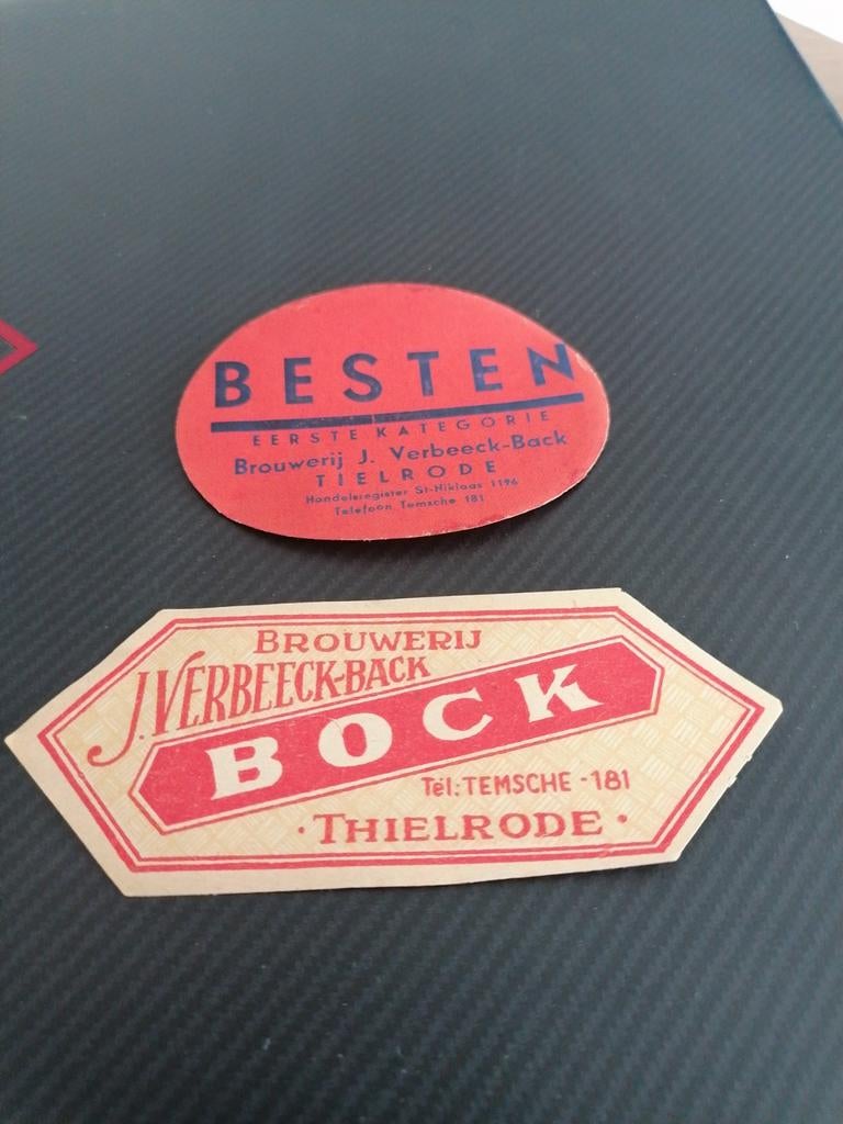 2 oude etiketten Thielrode, Ophalen of Verzenden