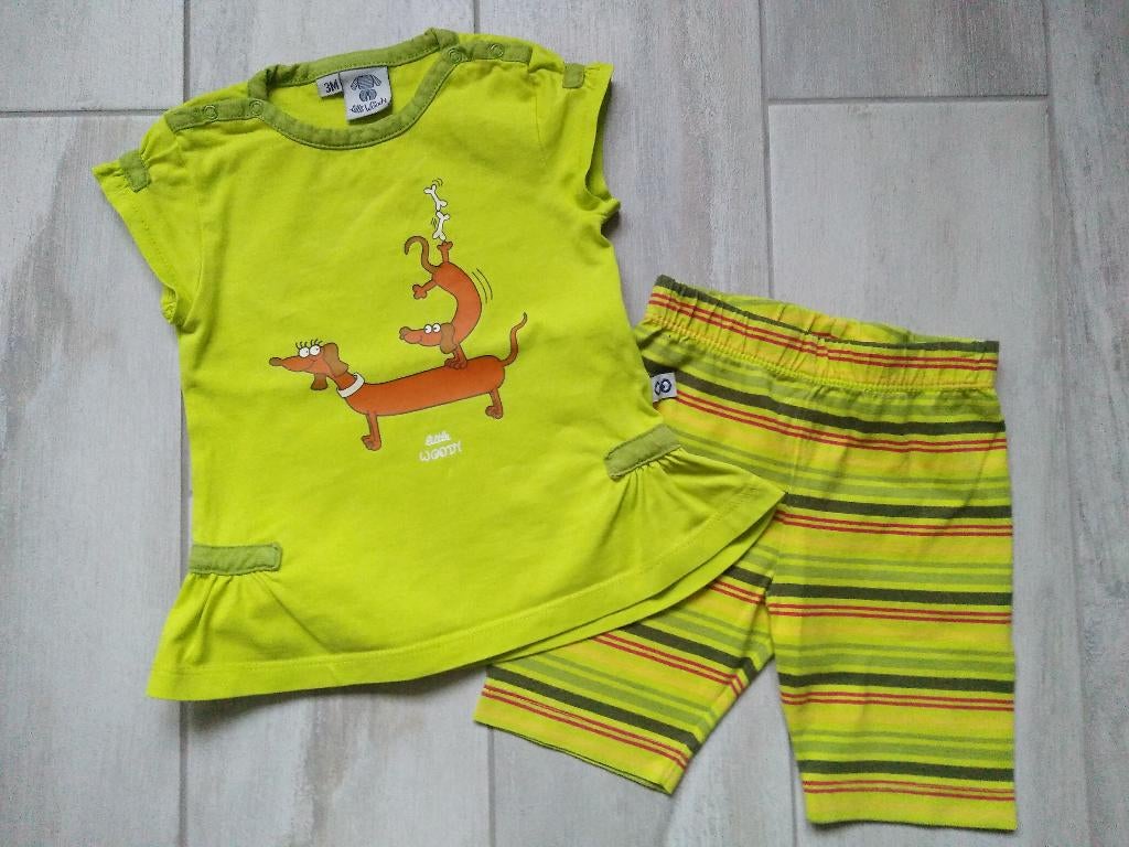 ✿ M62 - Woody zomer pyjama thema hond, Kinderen en Baby's, Babykleding | Maat 62, Nacht- of Onderkleding, Gebruikt, Meisje, Ophalen of Verzenden