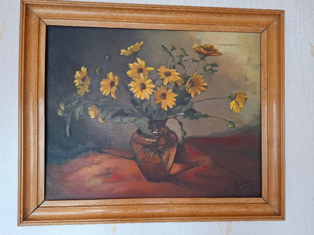 Schilderij - bloemen, Antiquités & Art, Enlèvement