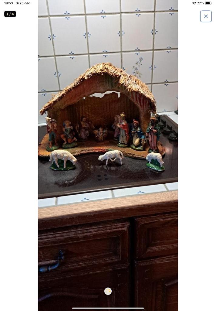 Antieke Kersstal met de originele beeldjes prima staat, Diversen, Ophalen