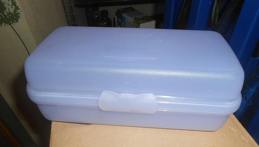 tupperware: boîte rectangulaire de teinte lilas, Enlèvement ou Envoi, Neuf, Bleu, Boîte