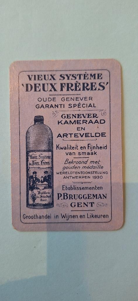 Carte à jouer Gent_Bruggeman Genever 2 Freres_Purple 2_230, Collections, Cartes à jouer, Jokers & Jeux des sept familles, Utilisé