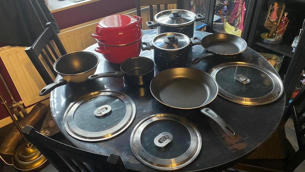 Lot poêles, casseroles et couvercles en verre IKEA 10 pièces, Enlèvement, Utilisé, Verre, Wok