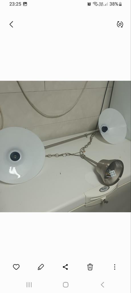 1 Lustre 2 coupoles Eco ajustable casi neuf, Enlèvement