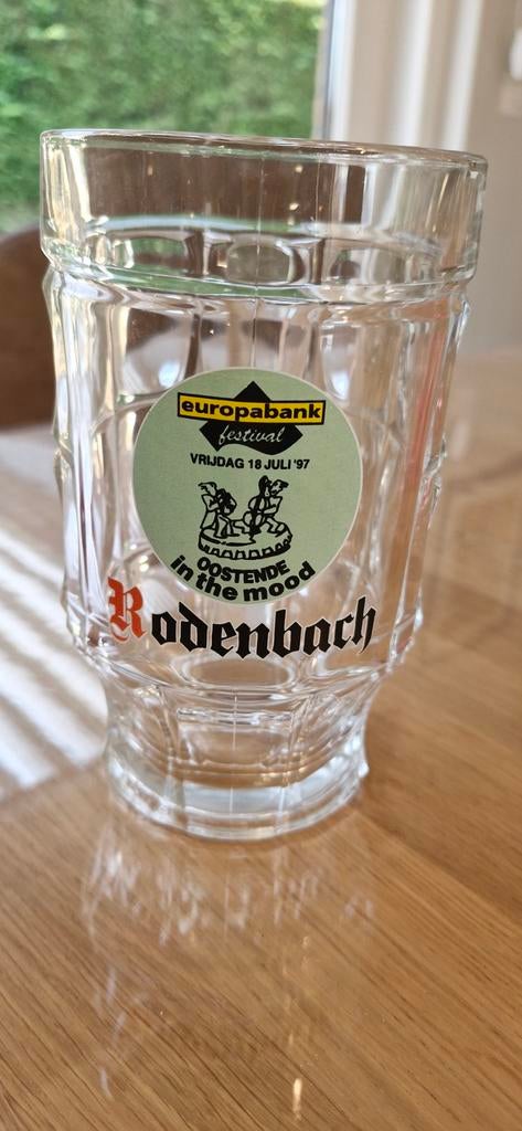 Verre vintage bière Rodenbach - festival europabank  1997, Verzamelen, Ophalen of Verzenden, Nieuw, Bierglas