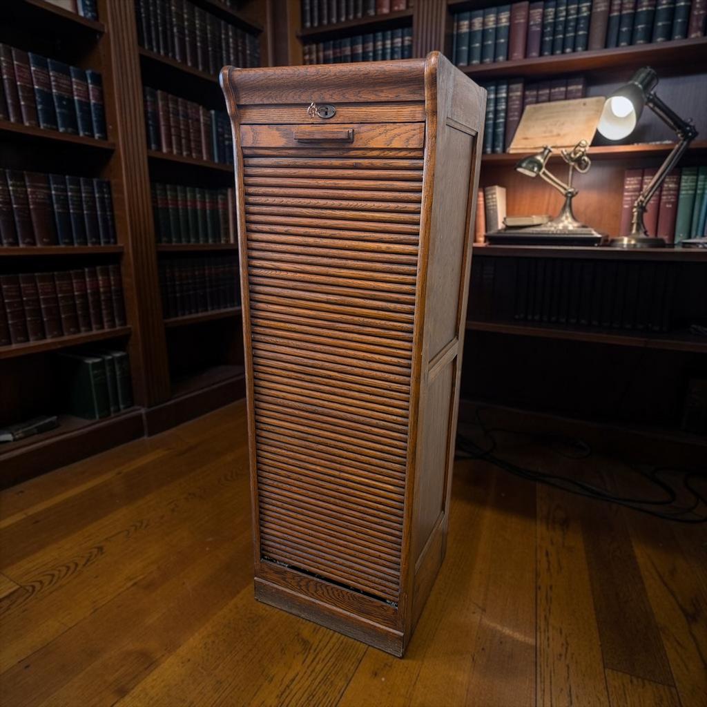 Classeur en bois/meuble à volets vintage, Maison & Meubles, Enlèvement, Utilisé