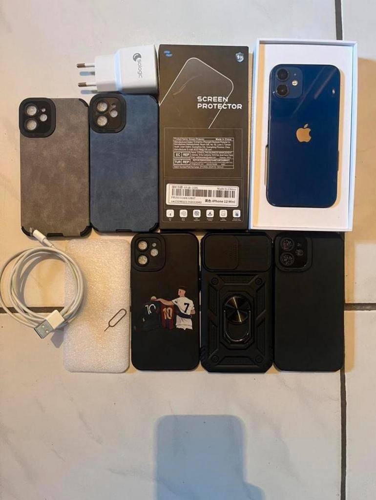 iPhone 12 mini, Télécoms, Comme neuf, Résistant aux rayures, Apple, Bleu