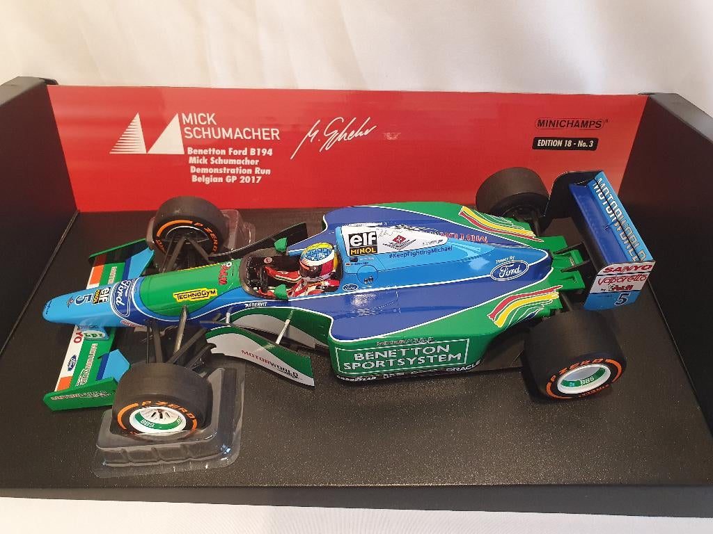 Mick Schumacher Benetton Ford B194 Demo Run 2017 1:18, Enlèvement ou Envoi, Neuf, Voiture, MiniChamps