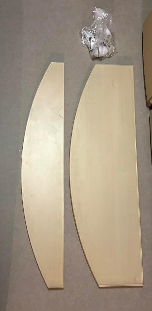 2 schappen met glas en hout, Huis en Inrichting, Ophalen, Gebruikt