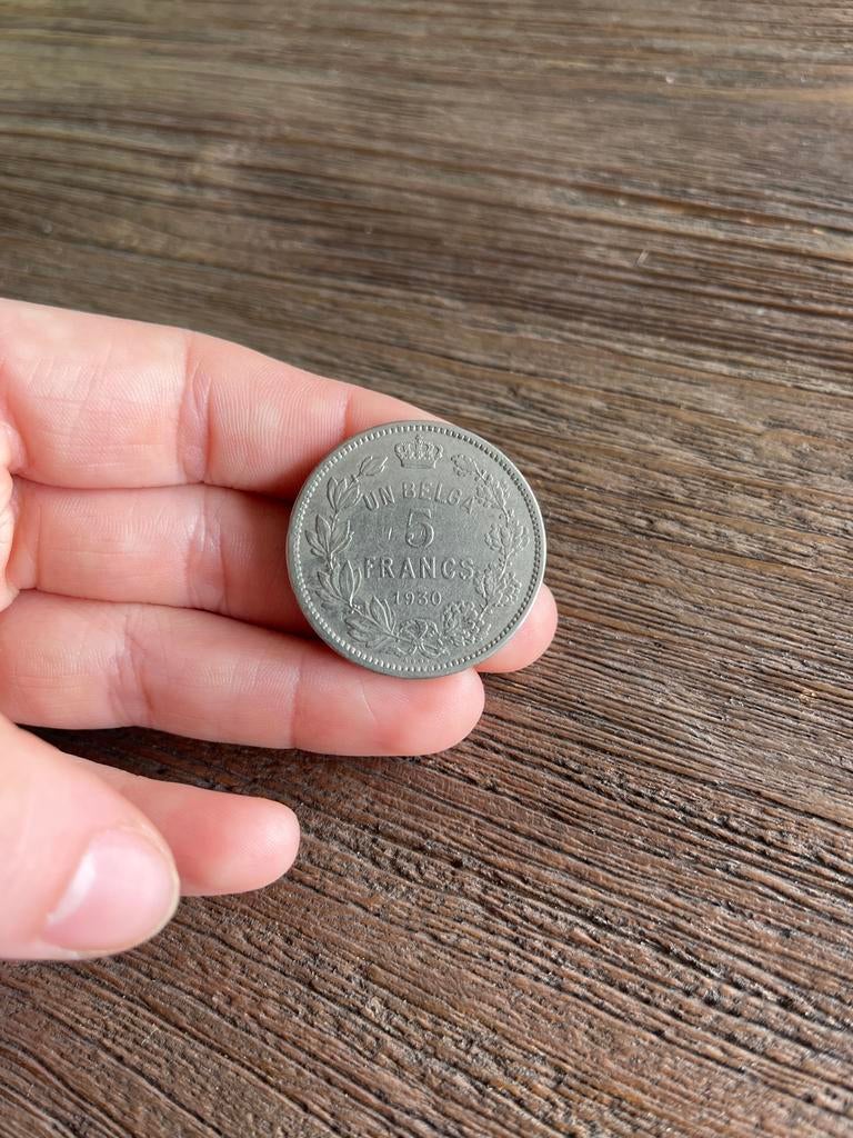 België 5 frank 1930 Albert I munt, Ophalen of Verzenden, Losse munt
