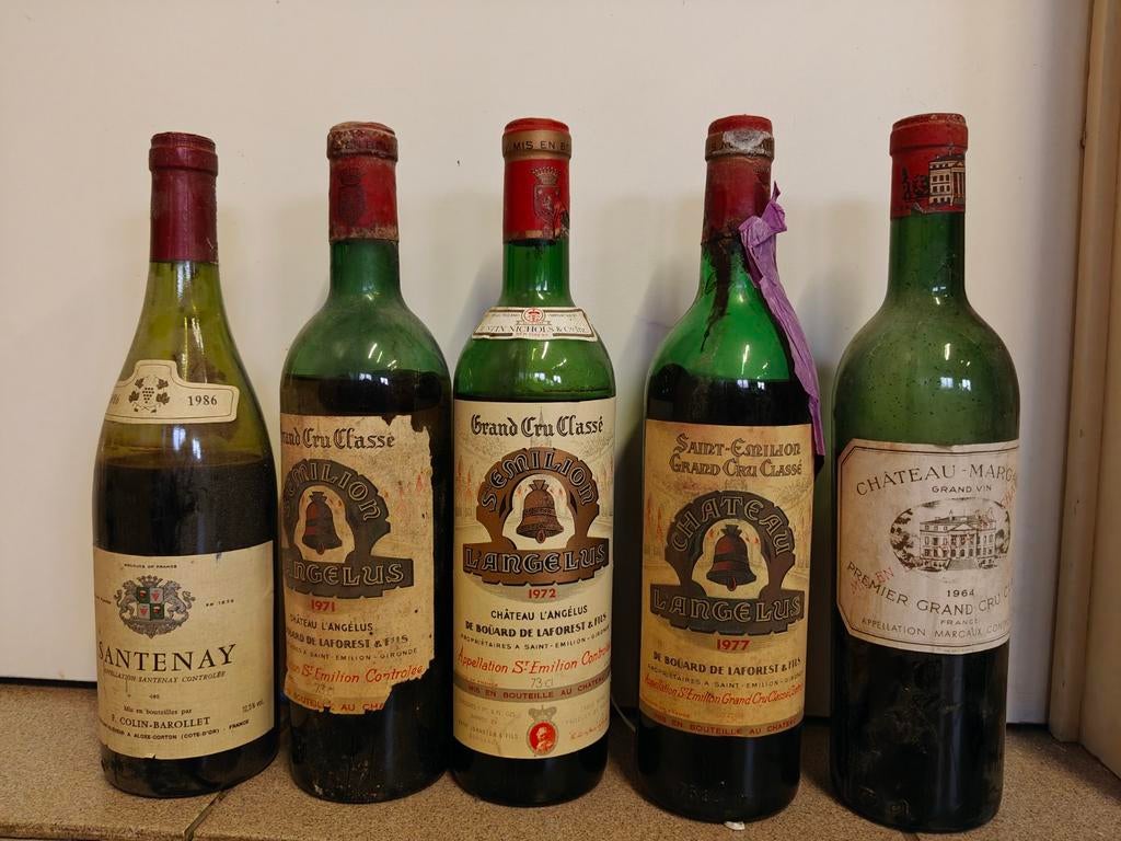 Oude kapotte flessen vanTop huizen, Verzamelen, Wijnen, Ophalen