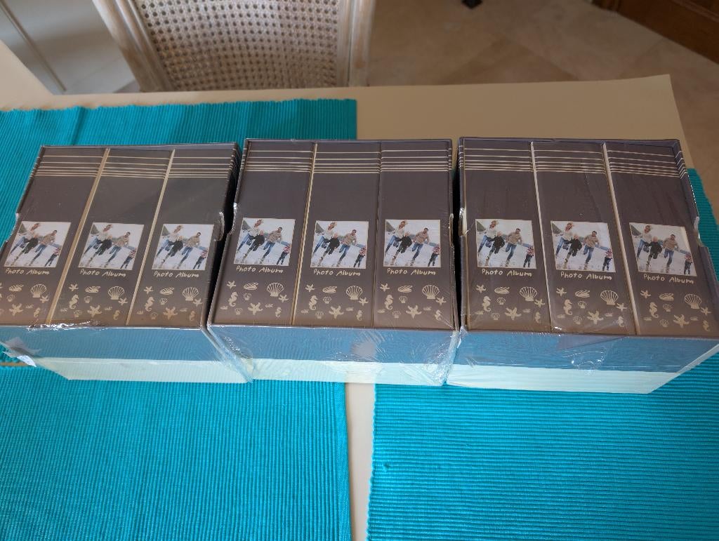 3 doosjes lege fotoalbums met telkens 3 mappen, Audio, Tv en Foto, Fotoalbums en Accessoires, Ophalen, Nieuw, Fotoalbum-accessoires