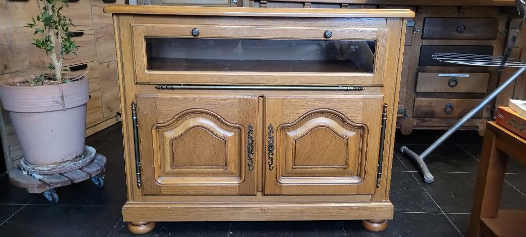 Meuble TV chêne massif parfait état, 25 à 50 cm, Moins de 100 cm, Comme neuf, 100 à 150 cm