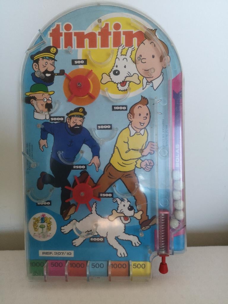 flipper tintin  vintage,  thème  célèbres bandes dessinées, Enlèvement ou Envoi, Tintin, Utilisé, Livre ou Jeu