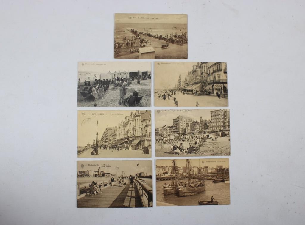 7 postkaarten van Blankenberge, 1911-'37, Ophalen of Verzenden, Voor 1920, Gelopen, West-Vlaanderen