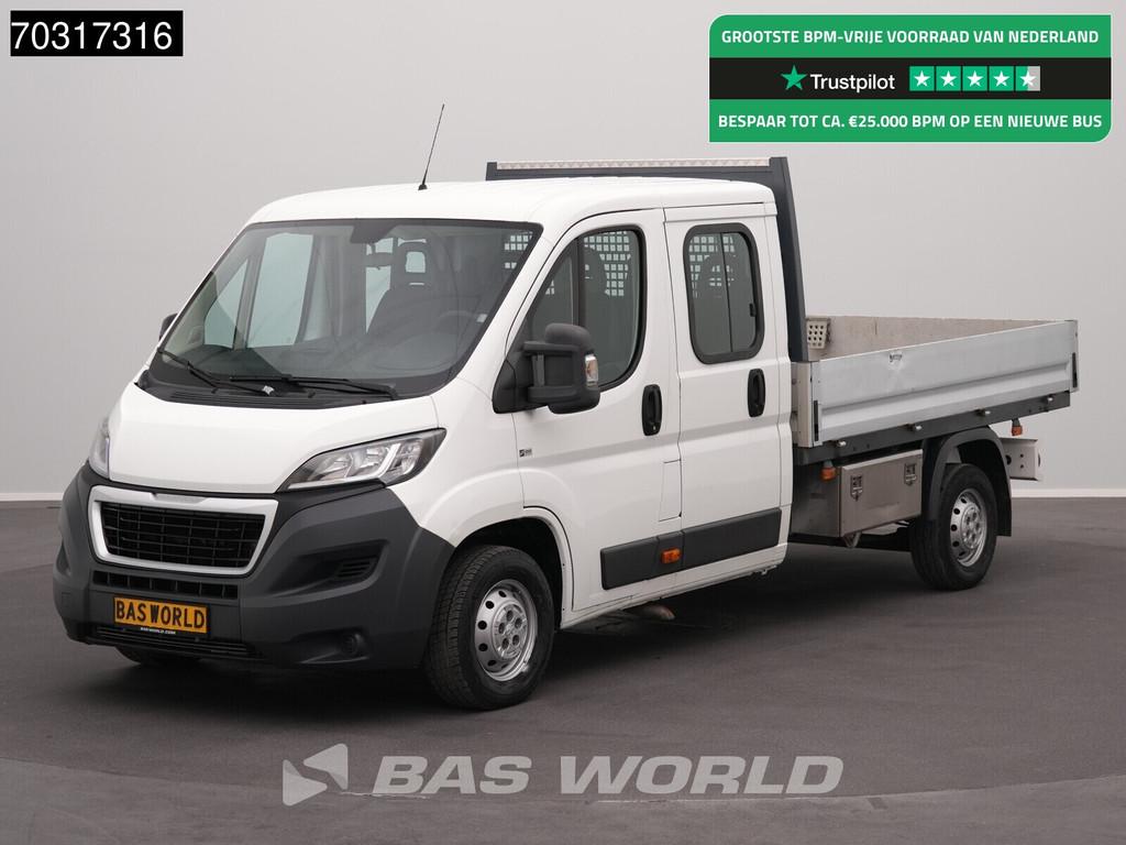 Peugeot Boxer 130pk Dubbel Cabine Open Laadbak Trekhaak Prit, Auto's, Bestelwagens en Lichte vracht, Euro 5, Stof, Gebruikt, 4 cilinders