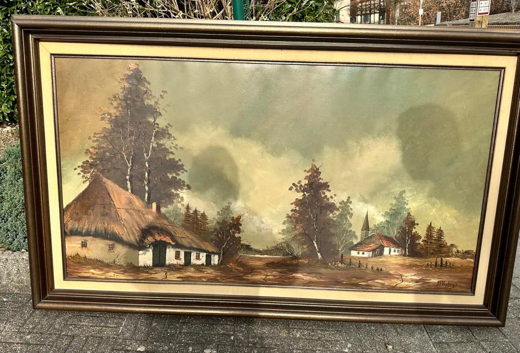 Mooi schilderij N verheyden 1m75 0p 1,04 m, Antiek en Kunst, Ophalen