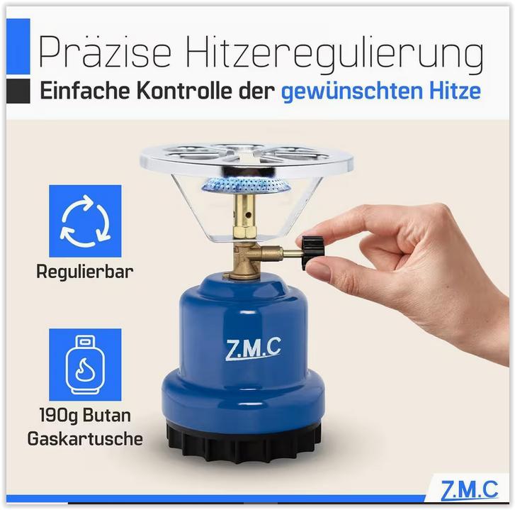 ZMC Mini Réchaud de Camping 1100W, Réchaud à Gaz Portable, Enlèvement, Neuf