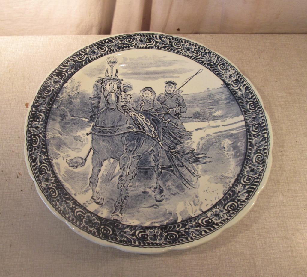 Prachtige keramiek Bord - Delfts Boch - 39cm, Antiek en Kunst, Ophalen of Verzenden