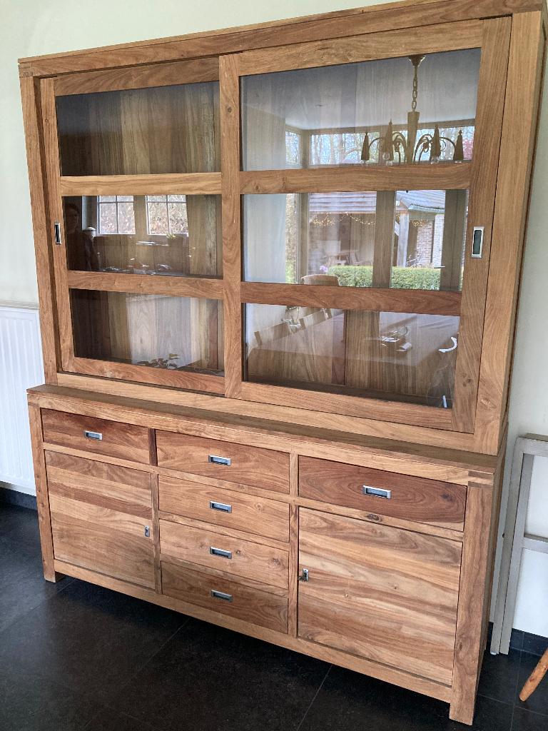 Vitrine Kast in teak, Huis en Inrichting, Ophalen