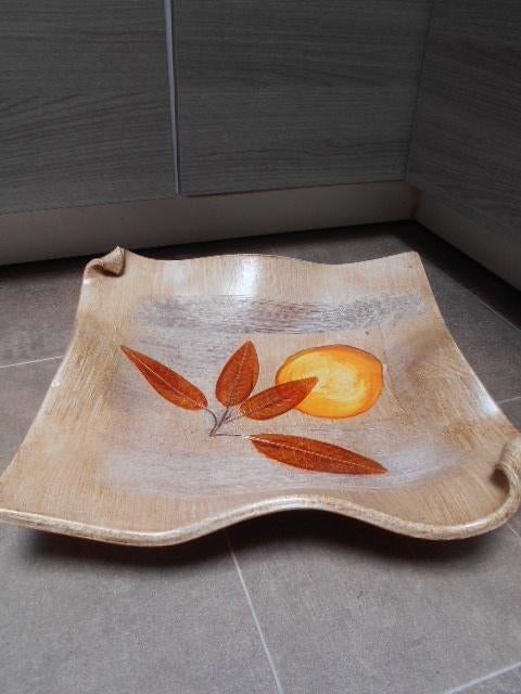 Prachtige steen gebakken schaal - 36 x 36 cm., Huis en Inrichting, Woonaccessoires | Schalen en Manden, Ophalen, Zo goed als nieuw