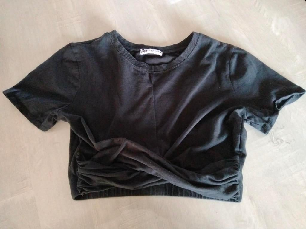 crop top zwart / croptop Zara medium, Maat 38/40 (M), Ophalen of Verzenden, Zo goed als nieuw, Korte mouw
