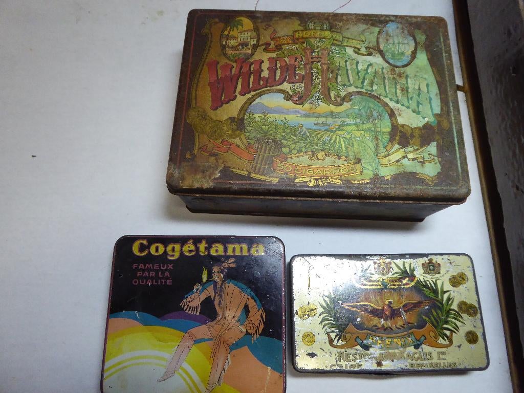 3 x boite publicitaire  cigarette ;tabac, Ophalen of Verzenden, Gebruikt, Overige