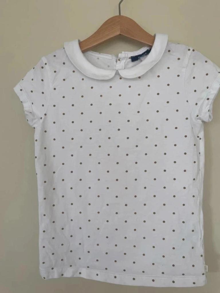 T-shirt, fille, col Claudine, Okaidi, 8 ans (128 cm), Enlèvement ou Envoi, Utilisé, Fille