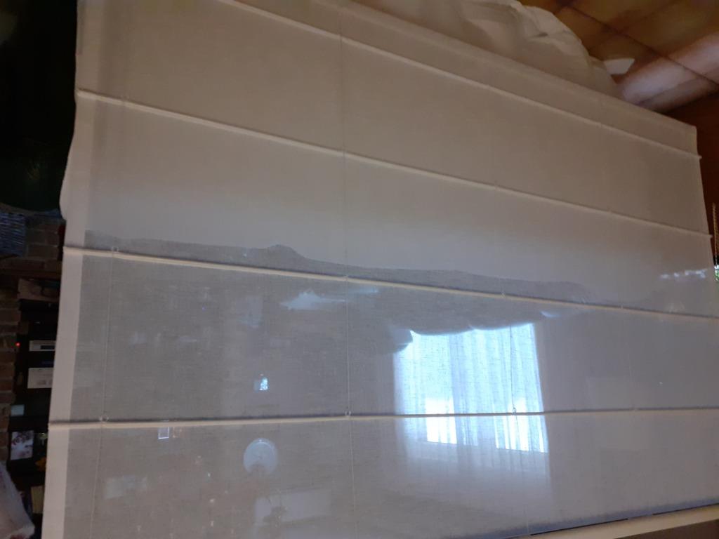 5 rideaux pliants + supports, Maison & Meubles, Enlèvement, Comme neuf, Blanc