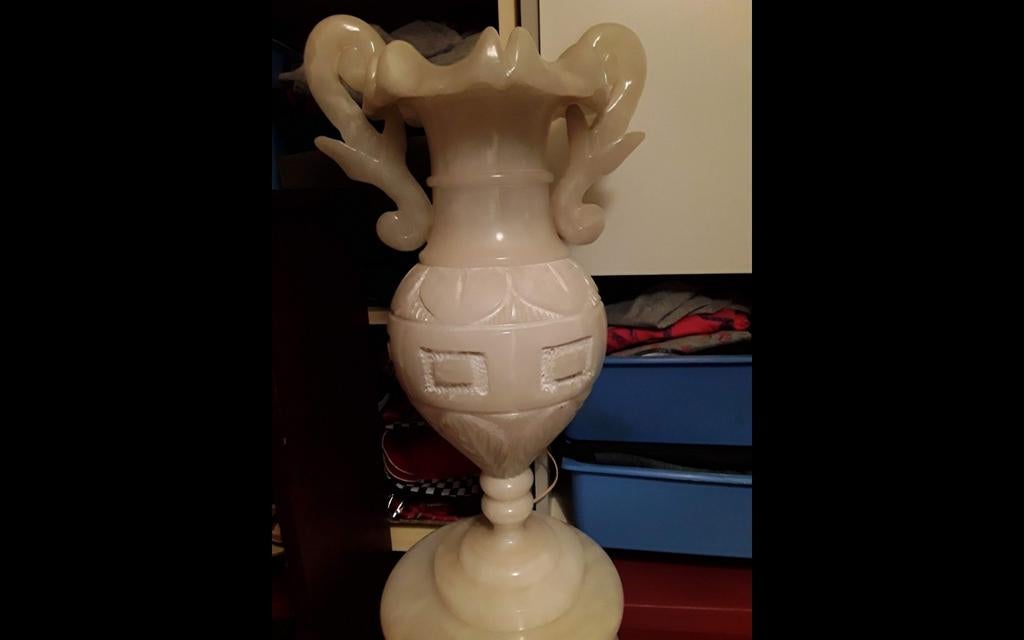 Colonne  en albatre 150cm. Peut s’allumer, Antiquités & Art, Enlèvement