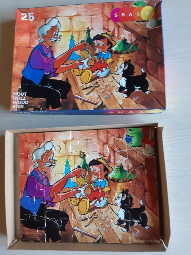 puzzles en bois Mickey Mouse et Pinocchio, Enlèvement, Comme neuf