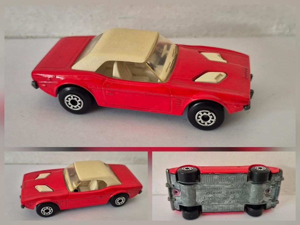Matchbox 1-C 1976 Dodge Challenger - White interior-VNmint, Ophalen of Verzenden, Zo goed als nieuw, Auto