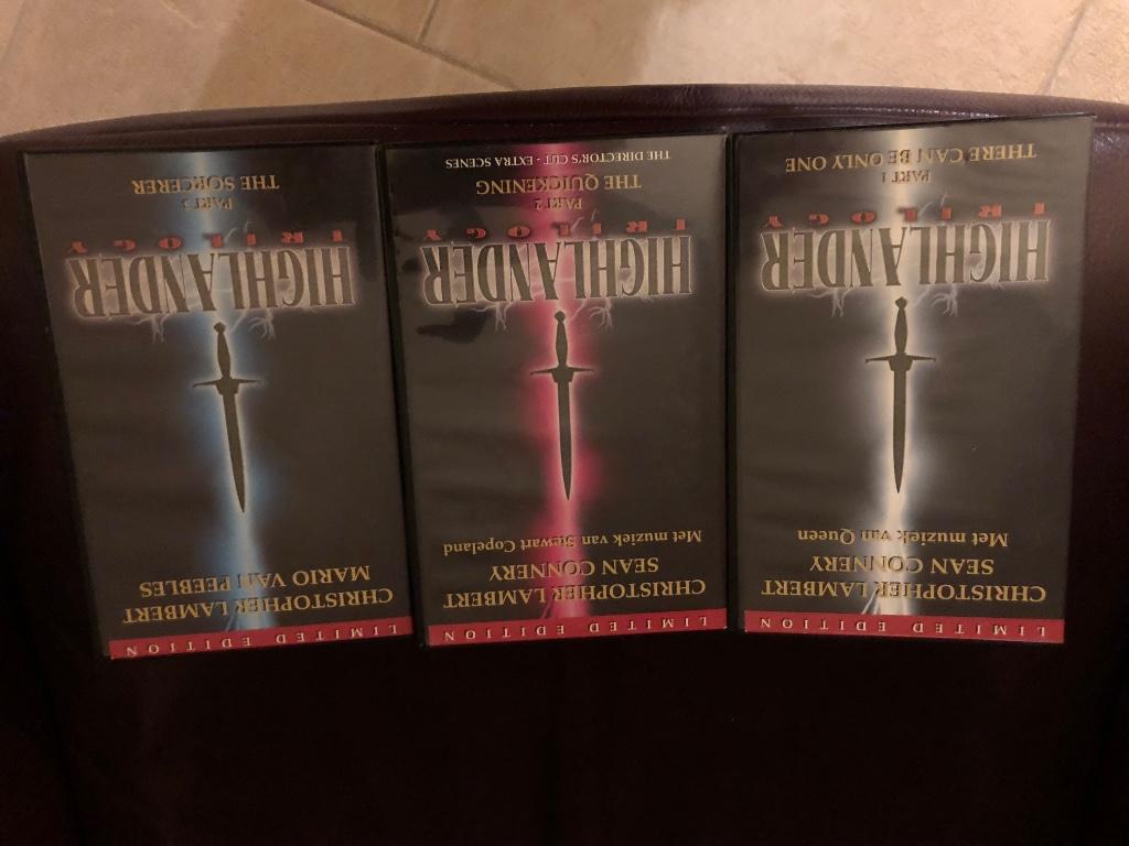 VHS Highlander deel 1 deel 2 deel 3 limited edition videoban, Vanaf 16 jaar, Ophalen of Verzenden, Gebruikt, Actie en Avontuur