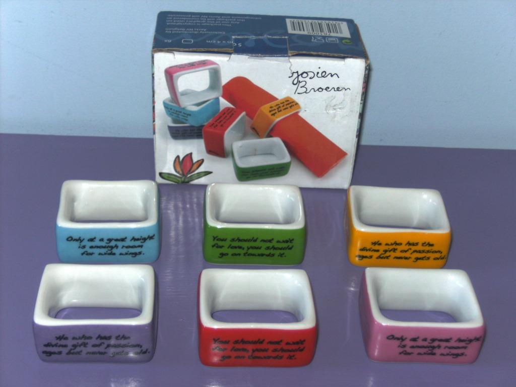 6 Servetringen van josien broeren., Ophalen of Verzenden, Zo goed als nieuw, Overige typen