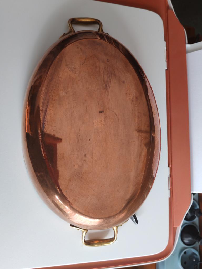 Plat en cuivre vintage 24cmX17,5cm, Enlèvement, Utilisé, Autres matériaux, Casserole, Bidon ou Boîte