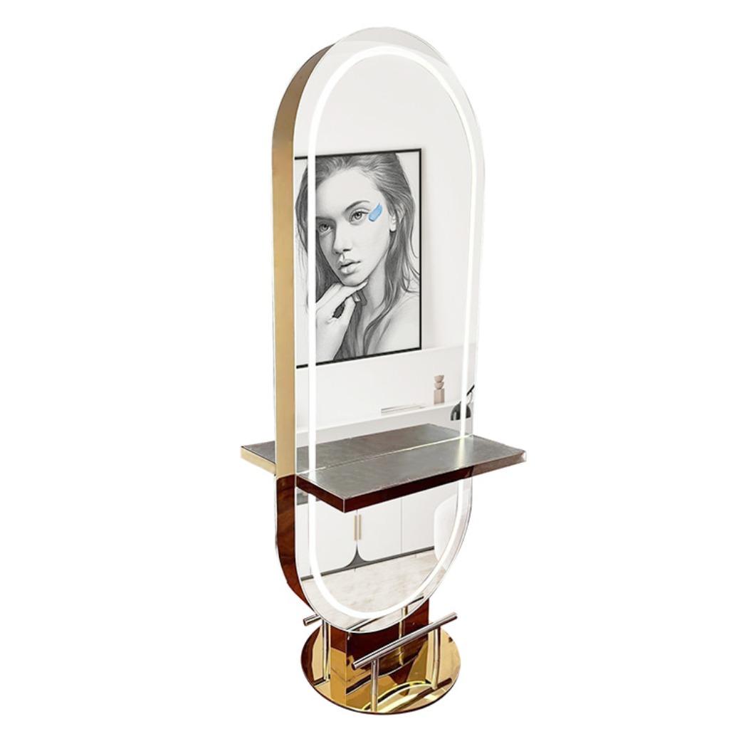 Kaptafel Glamko eiland dubbel tweepersoons spiegel kapsalon, Huis en Inrichting, Woonaccessoires | Spiegels, Ophalen, Nieuw, 75 tot 100 cm