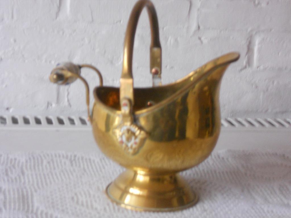 koperen bak met porseleine hand vat, Ophalen of Verzenden