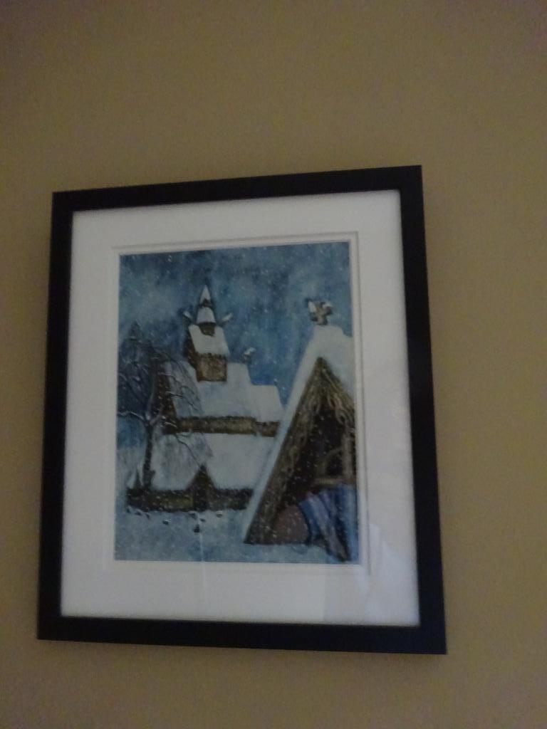 LITHO Noorwegen   "Hopperstadt houten kerk Bergen ", Ophalen of Verzenden