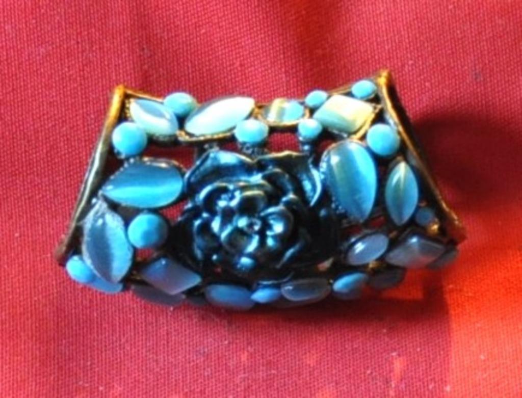 longue bague armature bronze et pierre synthétique bleu, Bijoux, Sacs & Beauté, Bagues, Comme neuf, Femme, Bleu, Autres matériaux