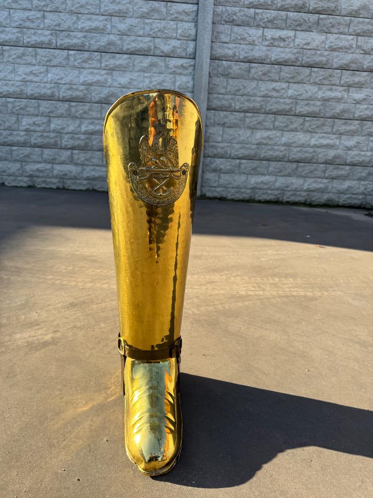 Vintage Koperen 'Laars' of 'Boot'  Paraplubak of decoratie, Antiek en Kunst, Ophalen of Verzenden, Koper