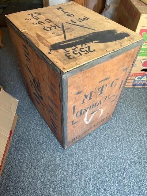 Houten antieke kist, Ophalen, Minder dan 50 cm, Gebruikt, 50 tot 75 cm