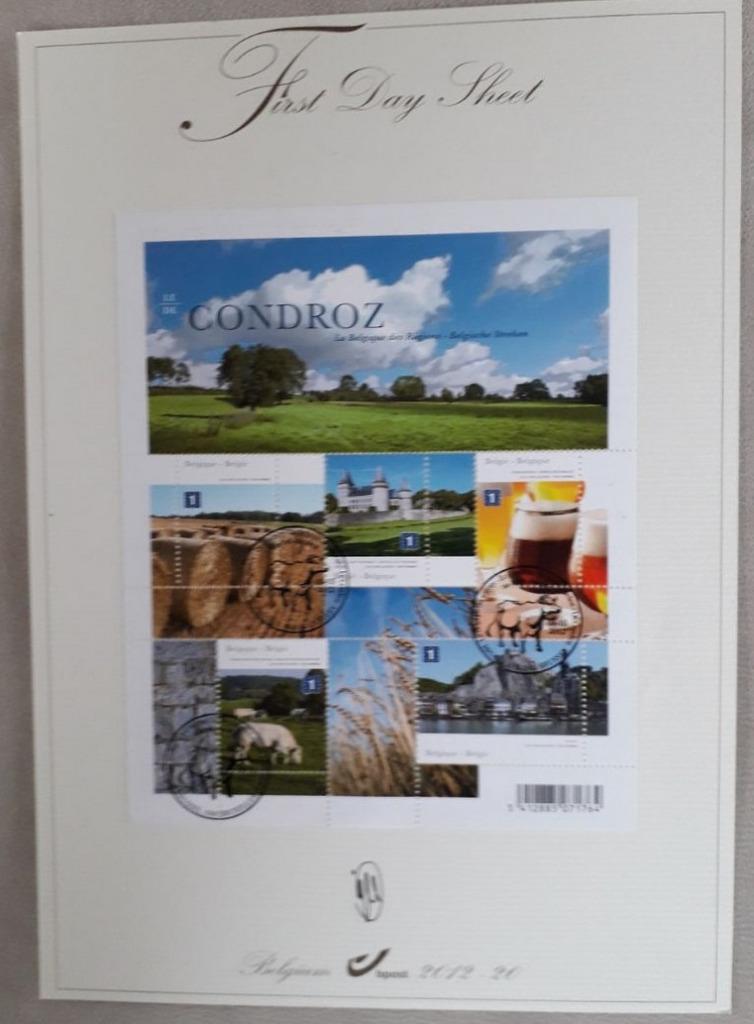 Année 2012 : FDS 2012-20 - 4280-4284 du bloc 202 - La Belgiq, Enlèvement ou Envoi