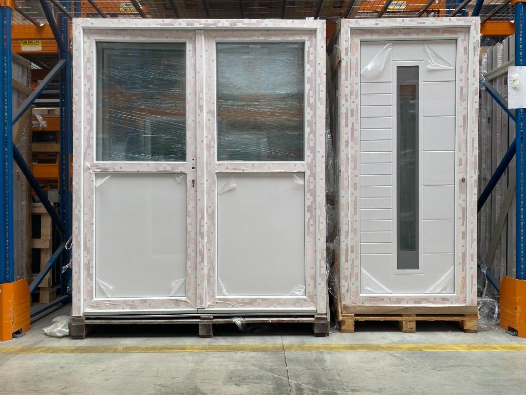 kunststofschuifraam, pvc deur, raam, kozijn, draaikiepraam, 75 à 150 cm, Synthétique, Vitre comprise, 150 à 225 cm