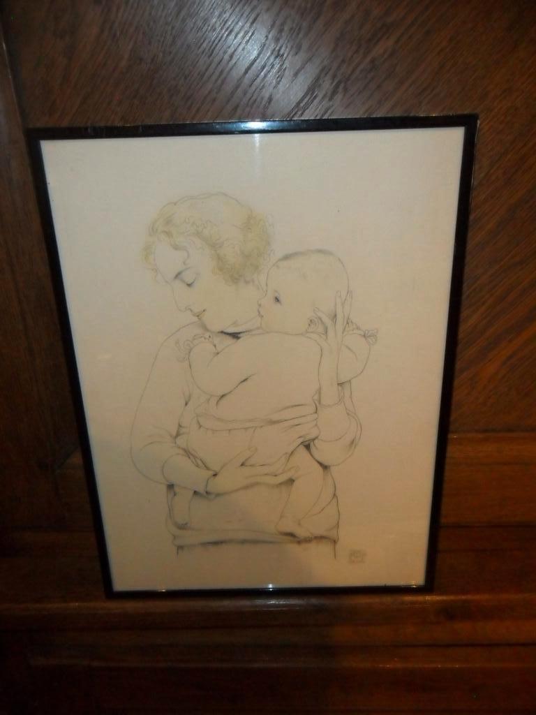 Lithografie van Walter Sauer (St Gilles 1889-1927 Algiers), Ophalen of Verzenden