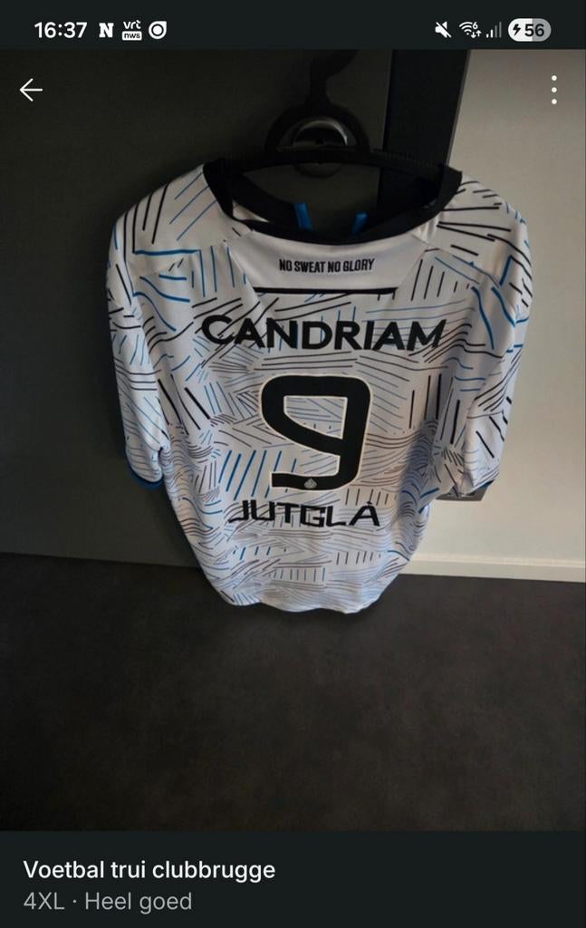 Truitje jutgla clubbrugge xl4, Ophalen