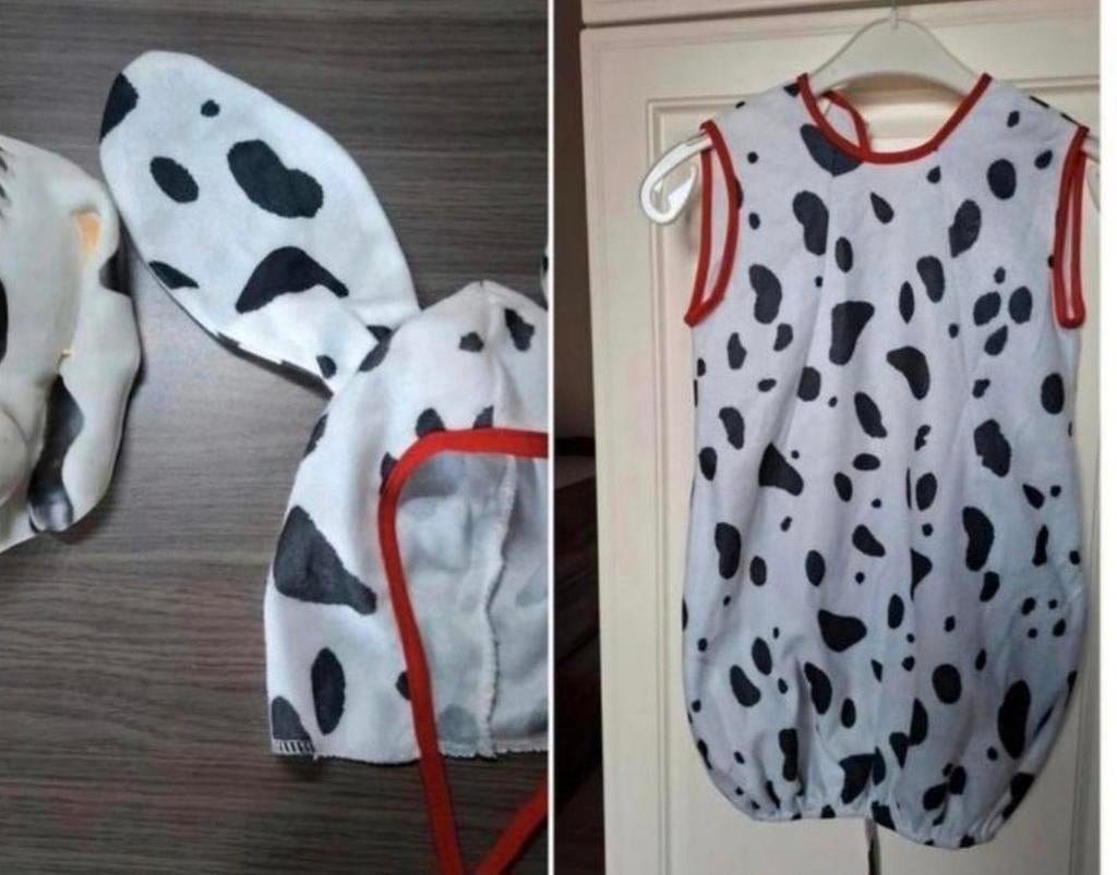 Costume de dalmatien +masque + bonnet petit enfant, Enlèvement ou Envoi, Utilisé, Garçon ou Fille